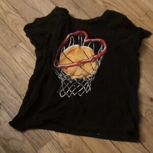 Old Navy Black Tee with Basketball Design